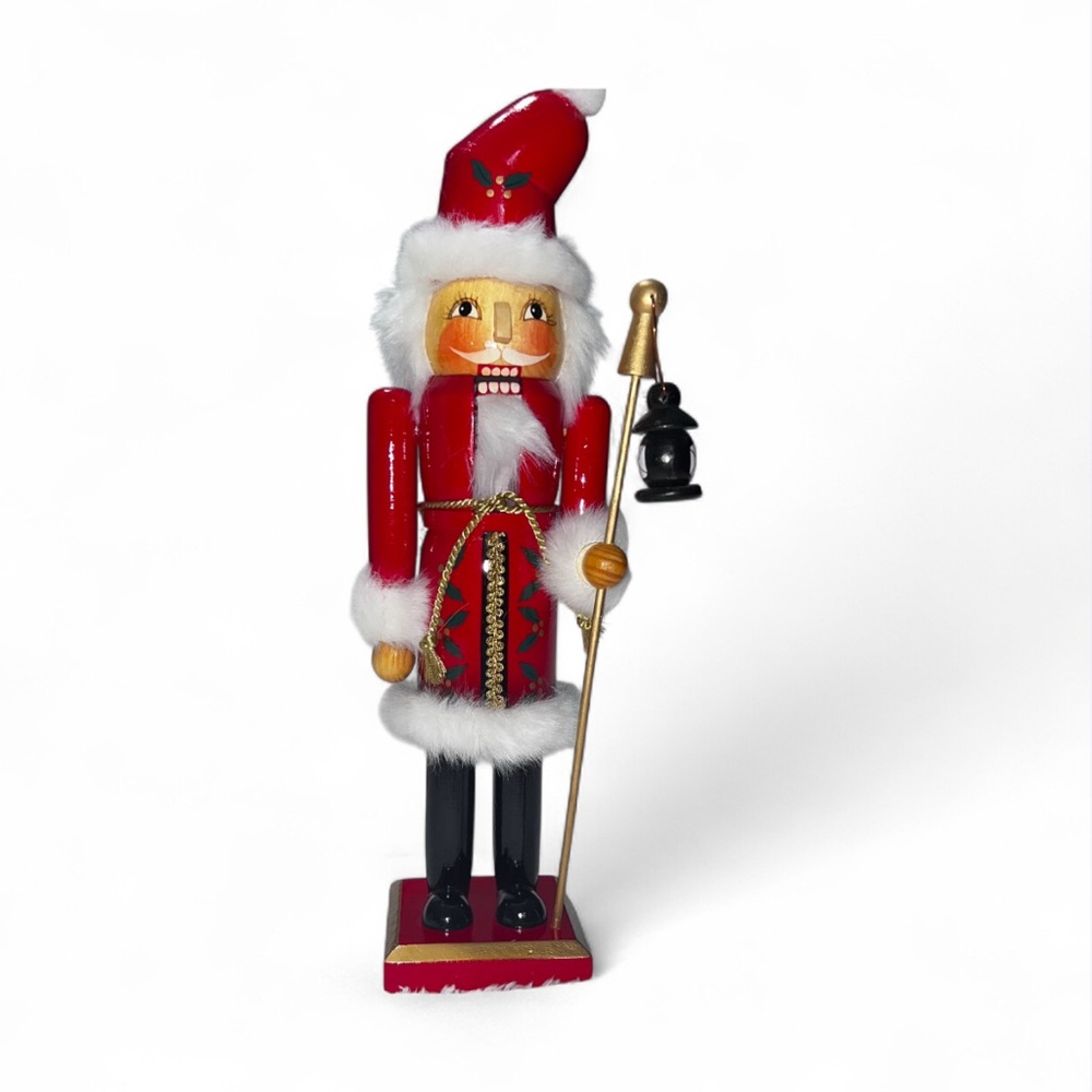 Kurt Adler Wooden Nutcracker Red White & Gold Trim Santa Clause King 15” W/Lamp